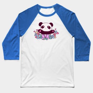 Cute Flowery Panda Baseball T-Shirt